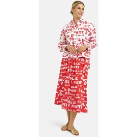Milano Italy Langarmbluse mit All Over Print Weiß 44