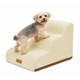 Vounot® Hundetreppe Haustiertreppe Aus Hochdichtem Schwamm, Rutschfest, 57x40x40cm Beige