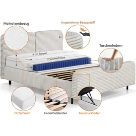 beautysofa LEA 160 x 200 cm Grün