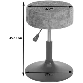 Mendler 2er-Set Hocker HWC-C22, Sitzhocker, höhenverstellbar drehbar Ø 37cm Stoff Chenille (465g/m2) FSC® ~ braun