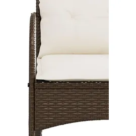 vidaXL Garten-Schaukelstuhl mit Kissen Braun Poly Rattan