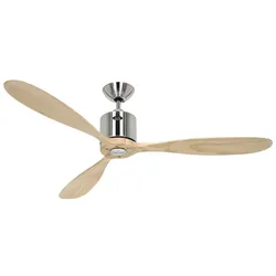 AEROPLAN ECO 132, Ventilator ohne Licht helles Nickel und helles Holz, CasaFan