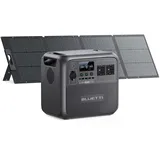 BLUETTI Solar Generator AC180 mit 200W Solarpanel, 1152Wh LiFePO4 Solargenerator mit 2 1800W (2700W Peak) AC Ausgänge, Balkonkraft Aufladezeit 45 Min. bis 80% für Camping, Reise, Stromausfall