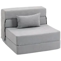 Homcom Schlafsessel 3 Polyester 80 x 15 x 210 cm Hellgrau mit Kissen