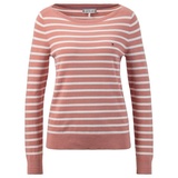 Tommy Hilfiger Strickpullover »CO JERSEY STITCH BOAT-NK SWEATER«, Gr. L (40), Teaberry/ ecru stp) , 84937221-L