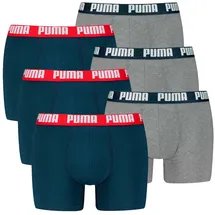 Puma Boxershort 6er Pack in Blau/Grau | Gr.: L
