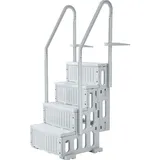 Schwimmbadleiter, Poolleiter, 4 Stufen, rutschfest, Tragkraft 180 kg, Aluminium