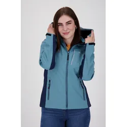 Softshelljacke DEPROC ACTIVE "NUNAVUT WOMEN", Damen, Gr. 46 (L), blau (hellblau), 96% Polyester; 4% Elastan, sportlich, Langarm mit verstellbarem Klettverschluss, Jacken, auch in Großen Größen erhältlich
