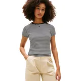 Tommy Hilfiger Kurzarm-T-Shirt Schwarz/Weiß M