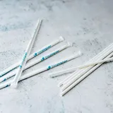 BIOZOYG 250 Stück weiße Trinkröhrchen 20cm,  Ø5mm, umweltfreundliche Papiertrinkhalme, Strohhalme biologisch abbaubar, Saugröhrchen, einzeln verpackt