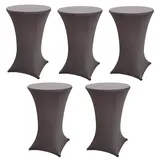 Trutzholm 5x Stehtischhusse Stretch 70 cm anthrazit Tischdecke Husse Bistrotisch Partytisch