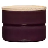 RIESS Vorratsdose mit Holzdeckel Ø8cm 230ml H: 6cm Dark Aubergine Emaille