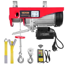 VEVOR elektrische Seilwinde 125kg bis 250kg Hubhöhe 12m Seilzug Motorwinde 510W Kupfermotor Flaschenzug 10m/min Hubgeschwindigkeit Hebezug mit kabelloser Fernbedienung Seilhebezug Kettenzug