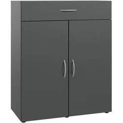 Kombikommode WIMEX "Multiraumkonzept", grau (grafit), B:80cm H:98cm T:40cm, Spanplatte, Sideboards, Schubkästen auf Metallschienen
