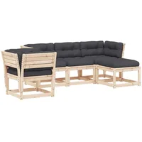 vidaXL 5-tlg Garten-Lounge-Set mit Kissen Massivholz Kiefer Modell 19