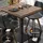 GGM Möbel Bistro Massiv Tisch 70 x 70 x 81 cm Walnuß/Schwarz