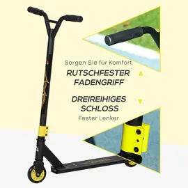 Homcom Stunt Scooter, Stuntscooter mit ABEC 9 Kugellagern, Kickscooter mit 100 mm Kunstleder Räder - Gold