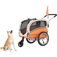 SEPNINE 3-in-1 Hundeanhänger für Fahrrad, Fahrradanhänger Hunde,Mit Bremsen,Durchsichtige Kunststofffenster schützen vor Regen,Tragen Sie kleine und mittelgroße Haustiere unter 30 kg