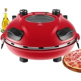 Steinborg Pizzaofen elektrisch mit 32 cm Pizzastein Timer 5 Stufen 1200 Watt 390°C Pizzabackofen Pizza-Backstation Elektrischer Pizzagrill Pizzabackmaschine