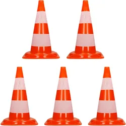 ECD Germany 5er Pack Warnkegel Warnleitkegel Verkehrsleitkegel Pylon Sicherheit 47 cm Kegel