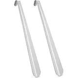 Stück Schuhlöffel aus Edelstahl, Schuhlöffel aus Metall mit Hakenloch für alle Fußgrößen, bequemer Griff, einfach zu verwenden, für Schwangere,