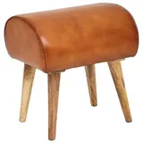 Wohnling Sitzhocker 45x53x40 cm Braun Echtleder