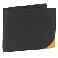 Lois - Geldbörse Herren Leder - Herren Geldbörsen Leder mit RFID Schutz - Geldbörse Herren Klein - Geldbeutel Herren Leder - Geldbörse Herren. Geldbeutel, Schwarz-Gelb