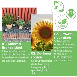 bmf-versand Solarlampe Garten Stein Optik 6er Set Deko Solarlampe Außen Leuchte Solar - Dunkelgrau