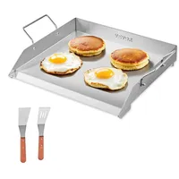 Vevor Flache Grillplatte Grillpfanne Edelstahl BBQ Kochgeschirr 448x370mm