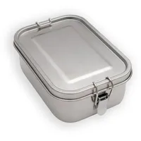 Intirilife Lunchbox Bentobox Aufbewahrungsbox aus Edelstahl in Silber mit 550 ml Füllmenge Auslaufsicher - 17 x 12 x 6 cm - Brot Dose Box Behälter
