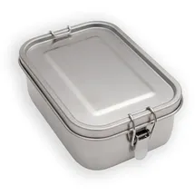 Intirilife Lunchbox Bentobox Aufbewahrungsbox aus Edelstahl in Silber mit 550 ml Füllmenge Auslaufsicher - 17 x 12 x 6 cm - Brot Dose Box Behälter