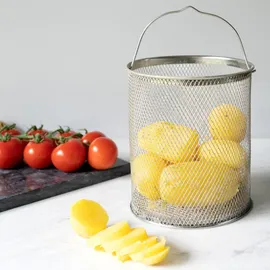 Navaris Spargeltopf Kochtopf Nudeltopf 3,9l - Topf zum Kochen von Spargel oder Spaghetti - aus Edelstahl mit Siebeinsatz - BPA-frei spülmaschinenfest