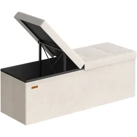 Songmics Sitzbank Samt cappuccinobeige 38 x 110 x 38 cm