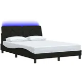 vidaXL Bettgestell mit LED ohne Matratze Schwarz 120x200 cm Stoff