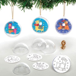 Festliche Kugeln "Lama" zum Ausmalen  (pro Set 8) Bastelaktivitäten zu Weihnachten