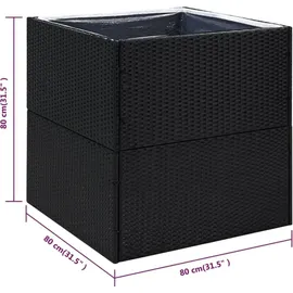 vidaXL Pflanzkübel 80 x 80 x 80 cm Schwarz