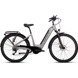 Saxonette E-Bike SAXONETTE "Quantum Sport Wave" E-Bikes Gr. 45 cm, 28 Zoll (71,12 cm), silberfarben E-Bikes Pedelec, Elektrofahrrad für Damen u. Herren, Trekkingrad