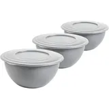 Centi 3er Set, Schüssel mit Deckel 5l, 28cm Durchmesser hellgrau
