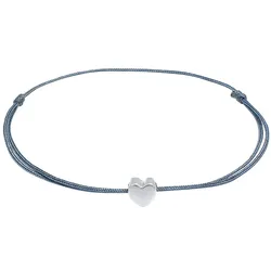 Elli Herz Liebe Trend Textilband 925 Silber Armbänder & Armreife   Damen 