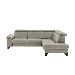 Kollektion Kraft Ecksofa Echtleder Linda ¦ grau ¦ Maße (cm): B: 261 H: 98 T: 209