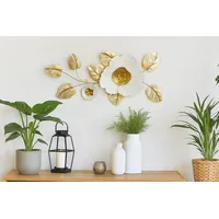 moebel-direkt-online möbel direkt online Wanddekoobjekt Floral creme/gold