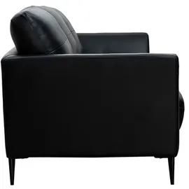 miliboo 3-Sitzer Leder Schwarz