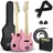 3rd Avenue E-Gitarrenset für Kinder in 1/4-Größe, Junior-Gitarre für Anfänger – mit tragbarem Verstärker mit 5 W, Kabel, Tasche, Plektren und Gurt – in Rosa