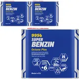 MANNOL 3 x 500ml, Super Benzin Octane Plus 9954 oktanzahlerhöhendes und reinigendes Benzinadditiv