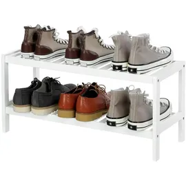 Songmics Schuhregal 70 x 33 x 26 cm weiß / weiß