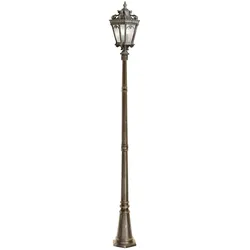 Licht-Erlebnisse Antike Mastleuchte Aluminium Glas 2,95m hoch verziert AMELIA Wegeleuchte Garten Einfahrt, ED2/2/0083