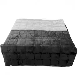 KH-Haushaltshandel Wende Gewichtsdecke, Steppdecke, Therapiedecke 135x200 cm 6 KG, grau-silber