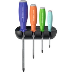 PB Swiss Tools Pozidriv-Schraubendreher-Satz, mit 2K-SwissGrip-Hef, 4-teilig