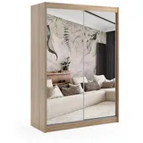 altdecor Kleiderschrank, Sonoma Eiche, Holzwerkstoff, 120x216x61 cm, Schlafzimmer, Kleiderschränke, Schwebetürenschränke