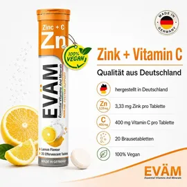 eväm Zink plus Vitamin C Brausetabletten 3 x 20 Stück